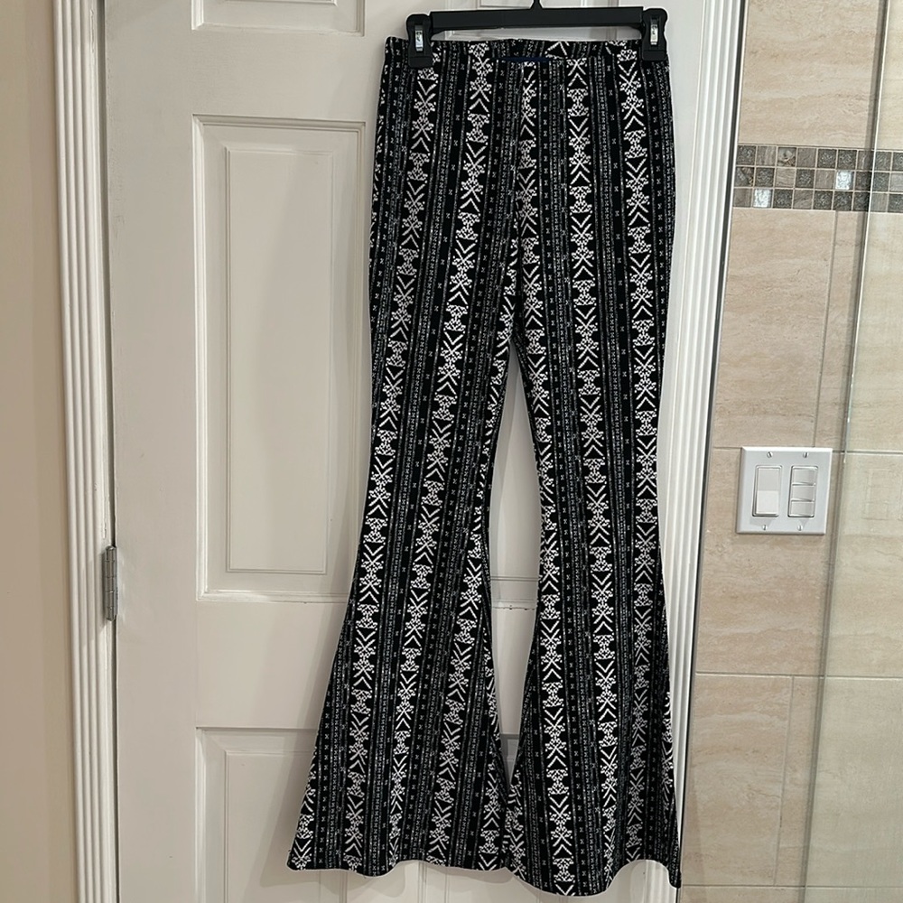 Black and White Bell Bottom Pants